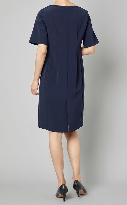 ストレッチボートネックワンピース