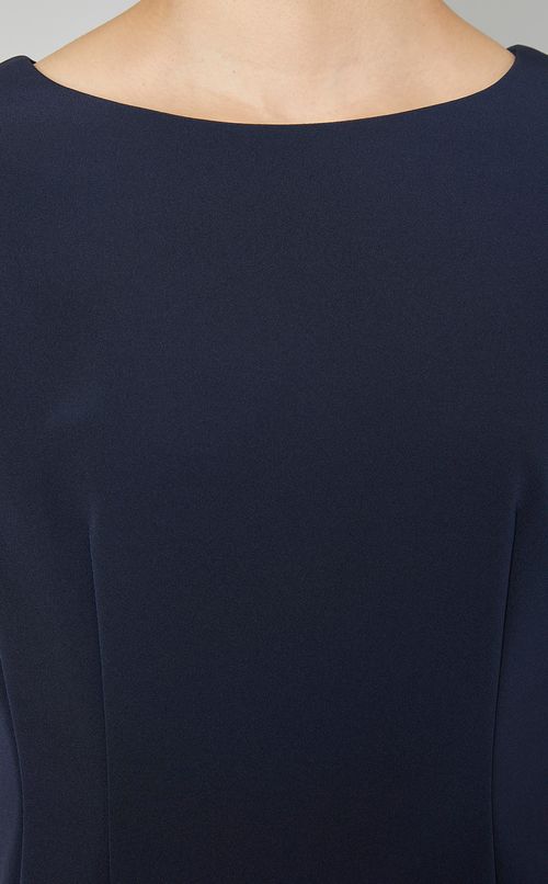 ストレッチボートネックワンピース