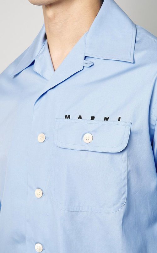 オープンカラーロゴシャツ