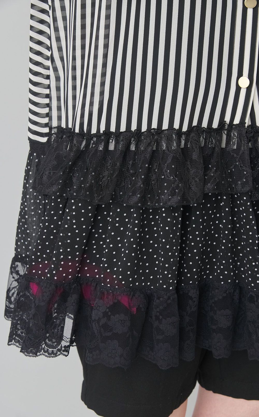 【roop】リボンストライプブラウス