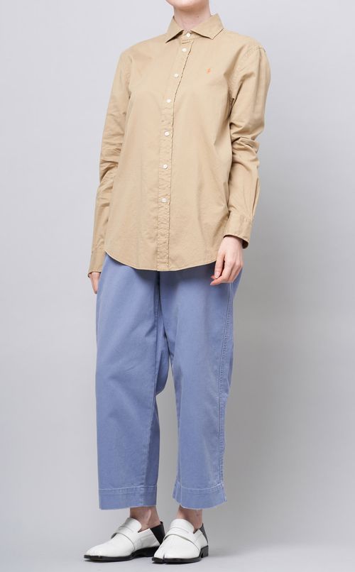 ワイドカラーコットンシャツ