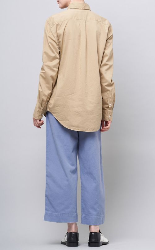 ワイドカラーコットンシャツ