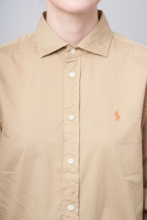 ワイドカラーコットンシャツ