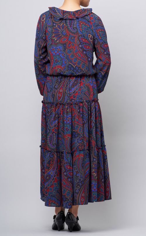 ペイズリー柄プリントワンピース