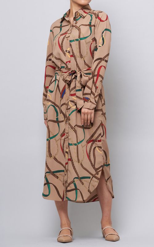 プリントシャツワンピース