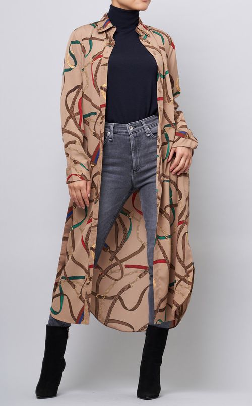 プリントシャツワンピース