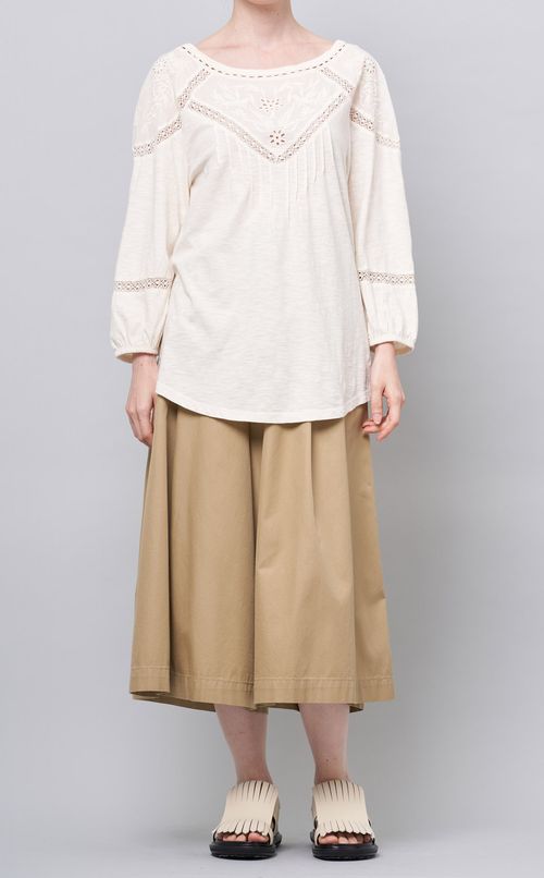 レースパフスリーブブラウス