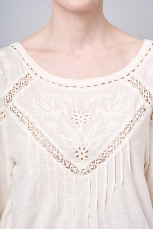 レースパフスリーブブラウス