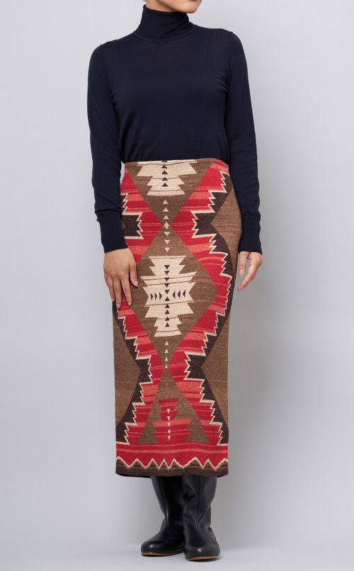 トライバル柄ブランケットスカート