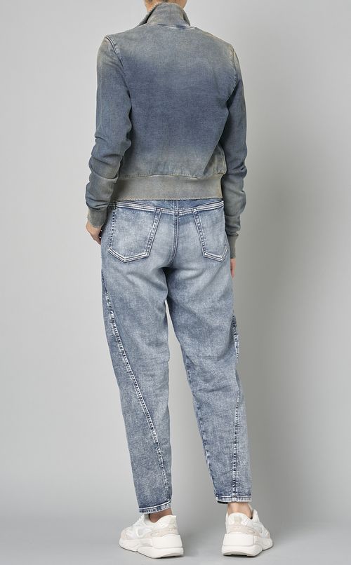 コットンスウェットジップアップトップス