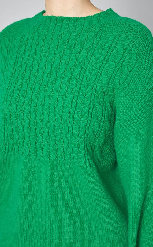 ウールケーブルニットプルオーバー