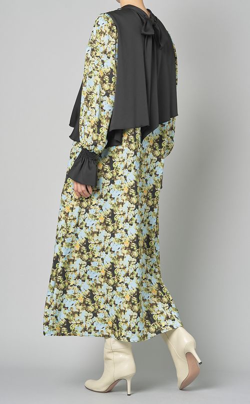 プリントレイヤードワンピース