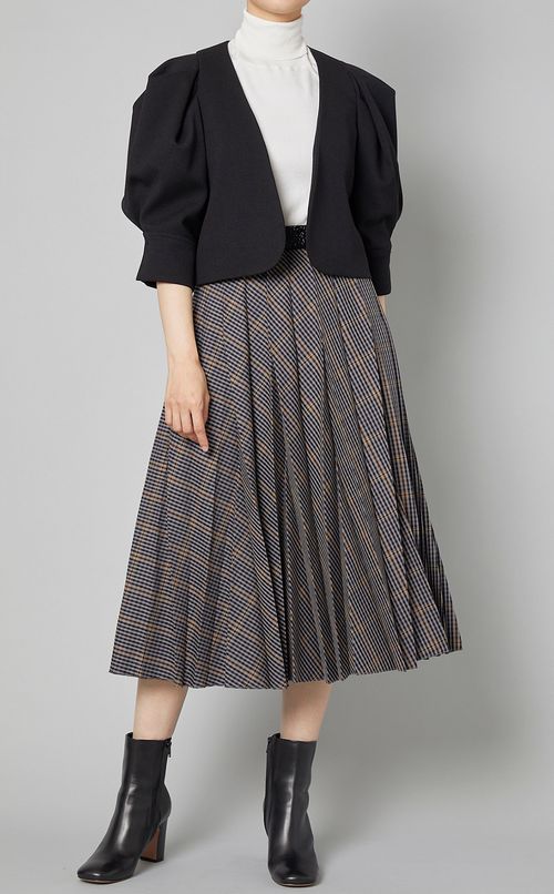 チェックプリーツフレアスカート