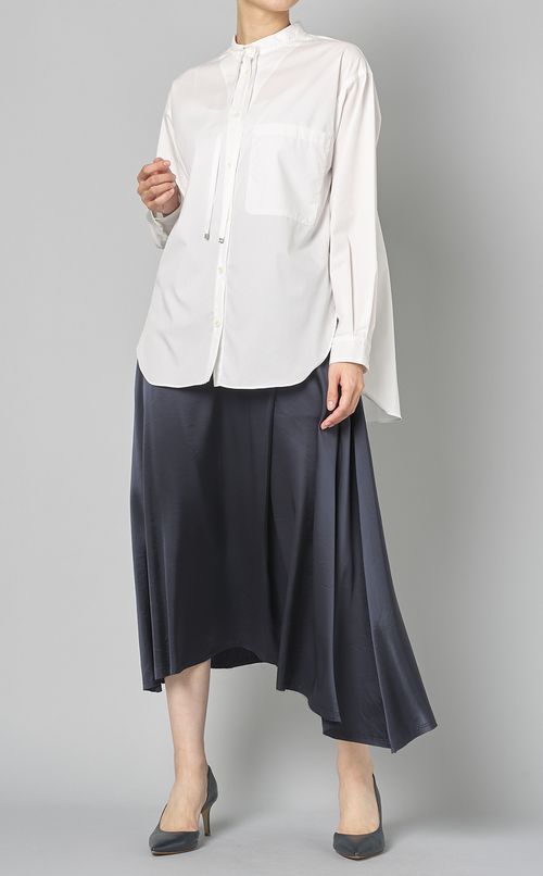 イレギュラーヘムサテンスカート