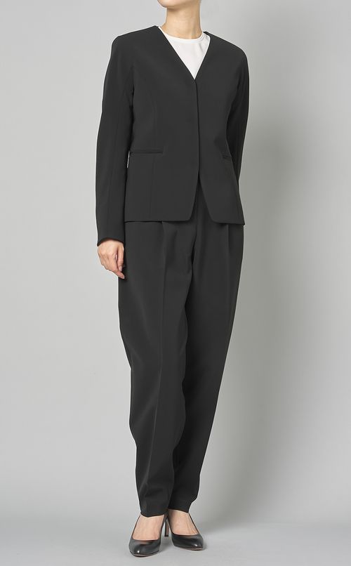 Vネックノーカラージャケット