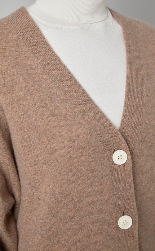 ウール天竺Vネックカーディガン