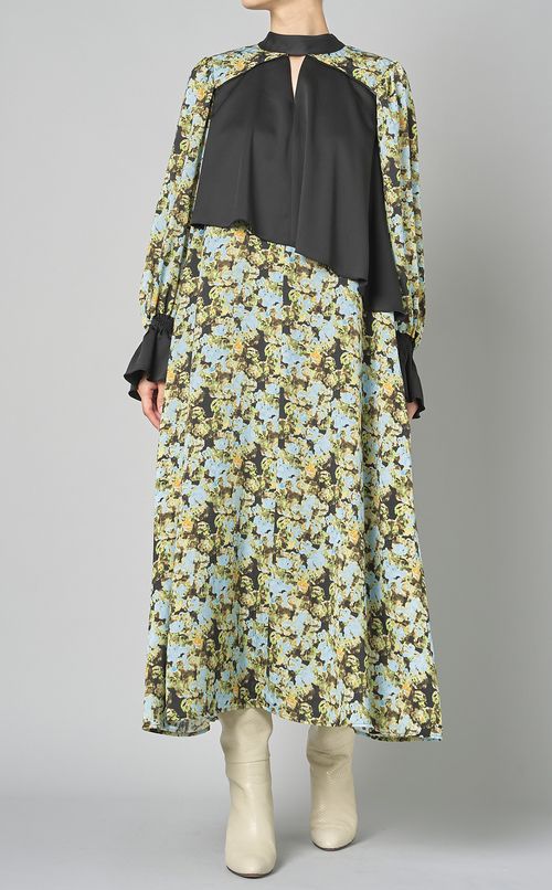 プリントレイヤードワンピース