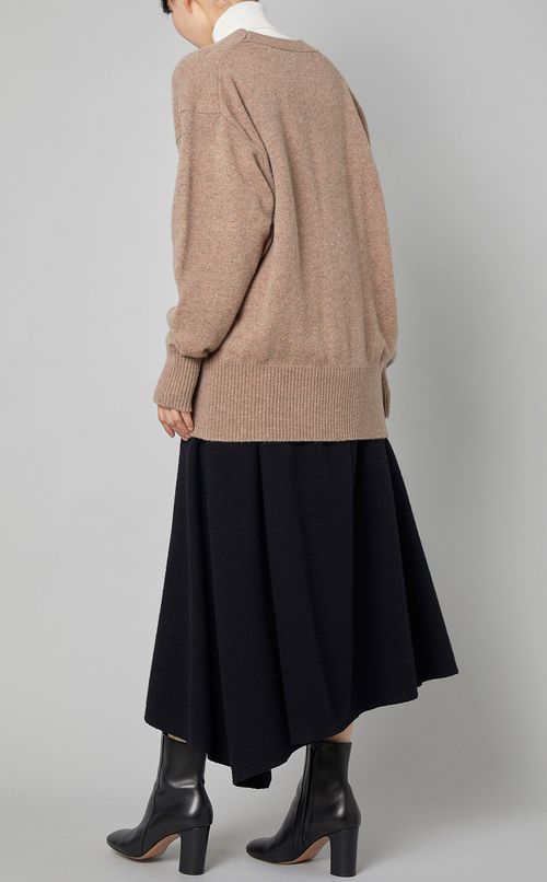 ウール天竺Vネックカーディガン