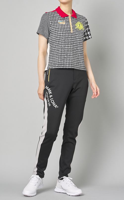 【手洗い可】千鳥格子プリントポロシャツ