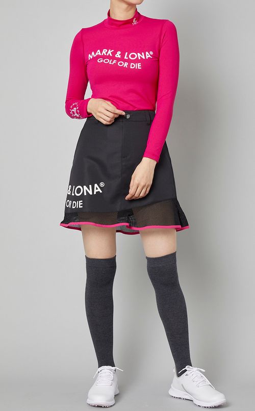 【手洗い可】ロゴプリントハイネックプルオーバー