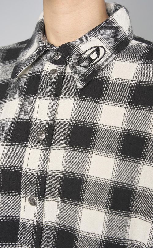 ブロックチェックミディシャツドレス