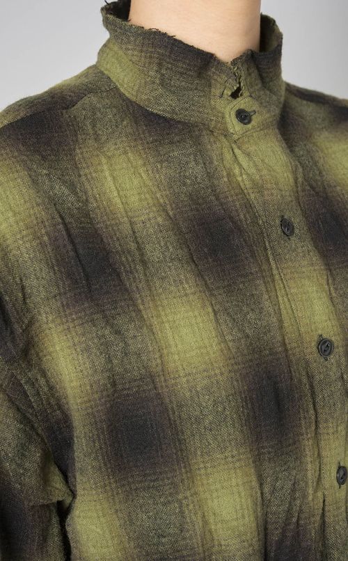 カットオフカラーチェックシャツ