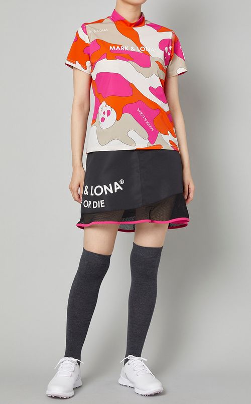 【手洗い可】バイカラーメッシュスカート