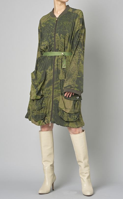 プリントブルゾン型ワンピース