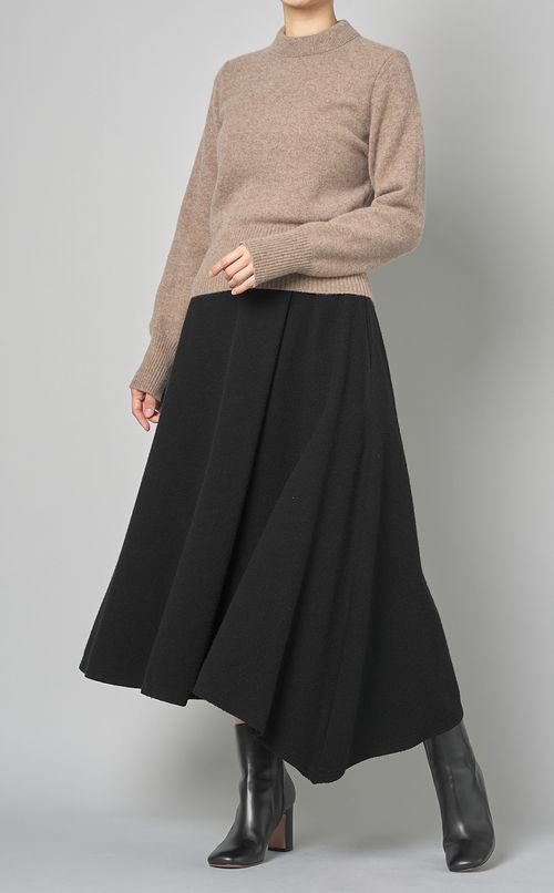 ウール天竺クルーネックニット