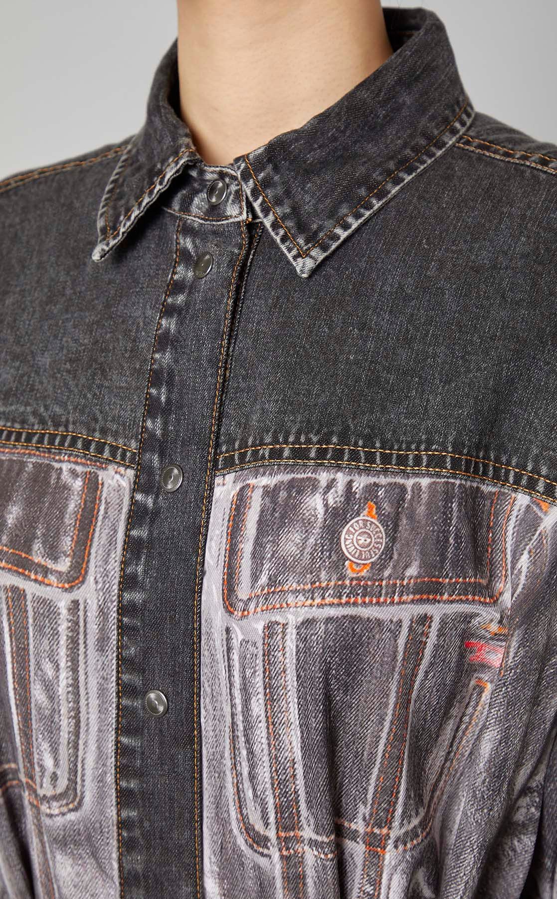 えみ様専用 DIESEL デストロイブラックデニムシャツワンピース