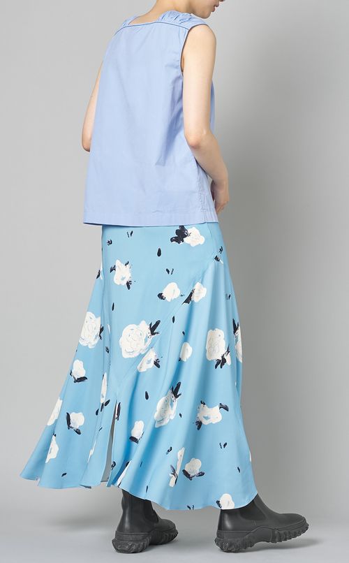 ローズプリントアシンメトリースカート