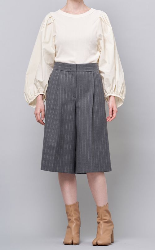 コンビパフスリーブブラウス