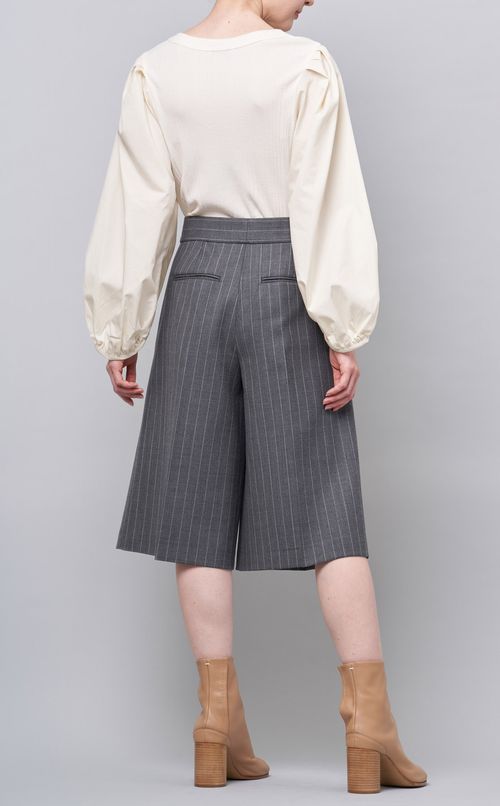 コンビパフスリーブブラウス