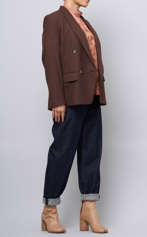 フラワー刺繍ハイネックブラウス