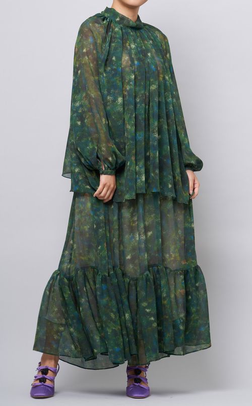 ハイネックギャザーブラウス