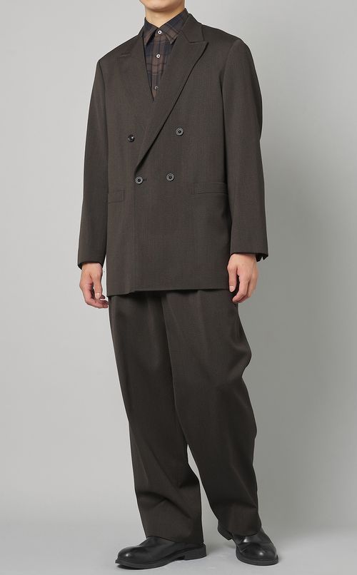 メランジウールギャバワイドトラウザーズ