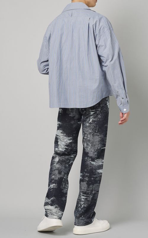 コットンストライプライダースシャツ