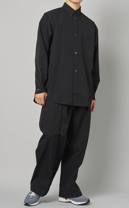 ウールギャバジンボタンダウンシャツ
