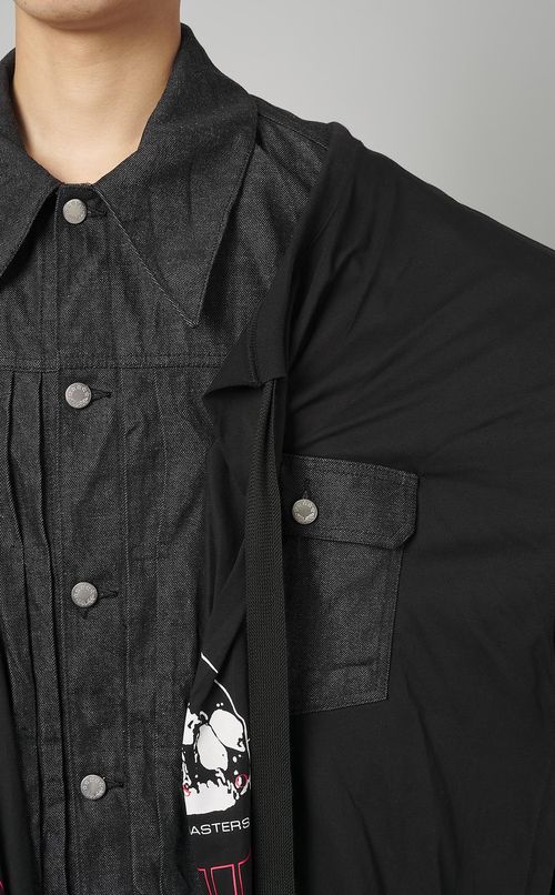 レイヤードデニムジャケット