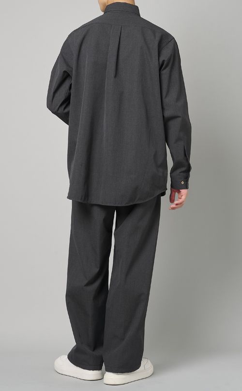ウールギャバジンボタンダウンシャツ