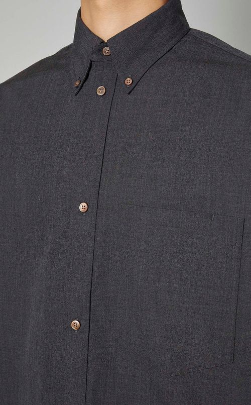 ウールギャバジンクロップドシャツ