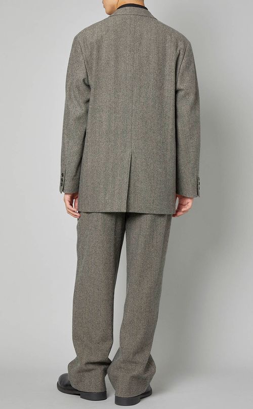 ウールシルクヘリンボンダブルジャケット