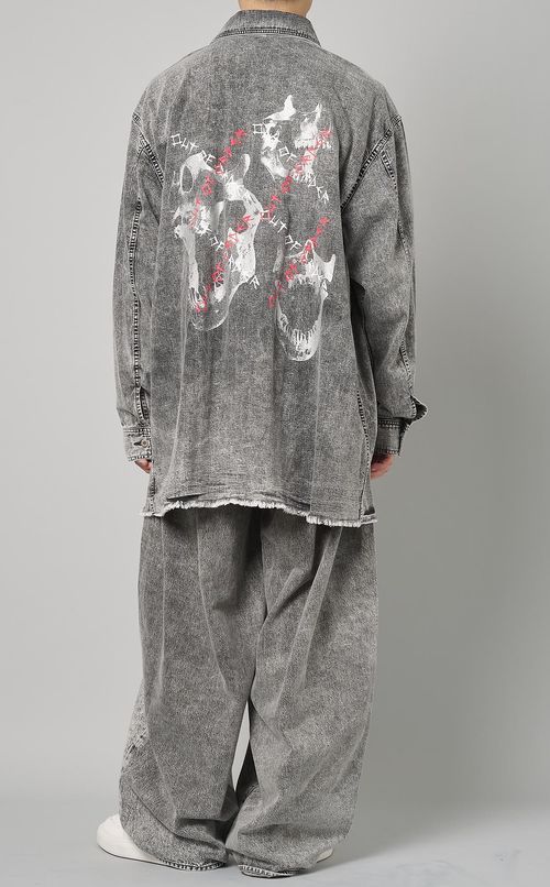 オーバーサイズケミカルデニムシャツ