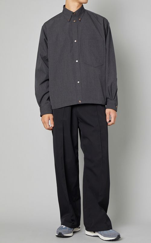 ウールギャバジンクロップドシャツ