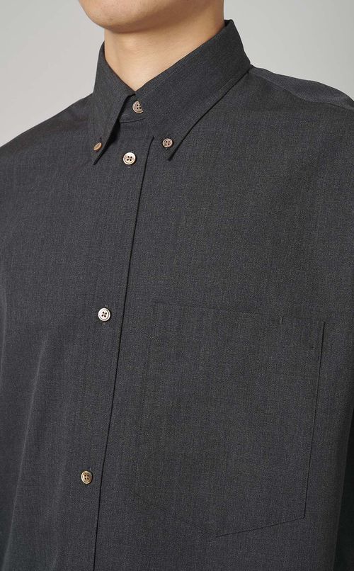 ウールギャバジンボタンダウンシャツ