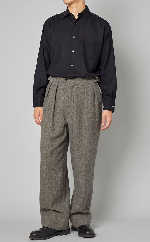 ウールシルクヘリンボンワイド