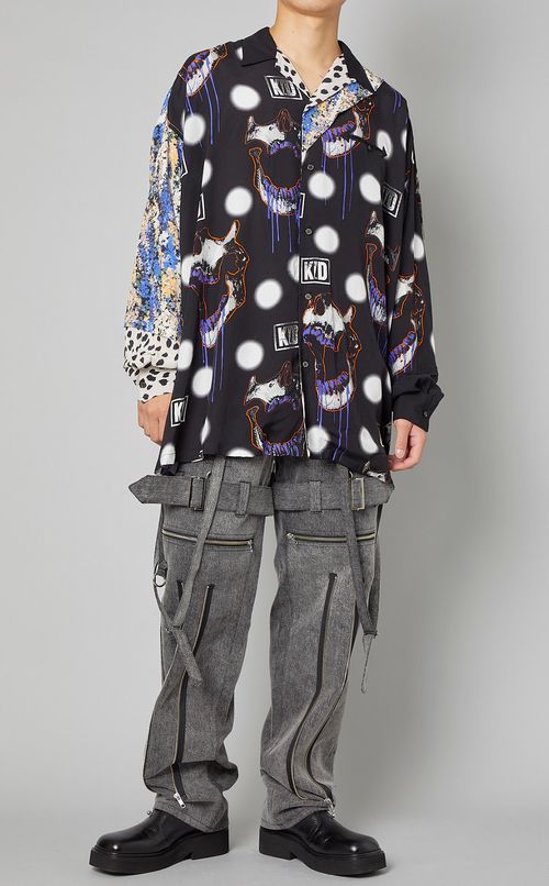 ジップケミカルデニムパンツ