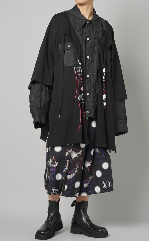 レイヤードデニムジャケット