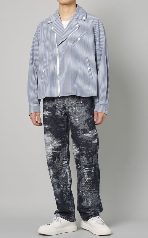 コットンストライプライダースシャツ