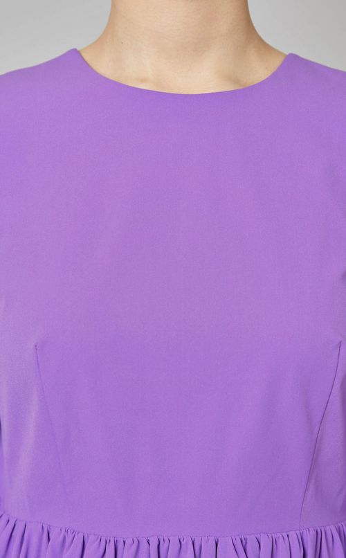 バックVフレアスリーブワンピース